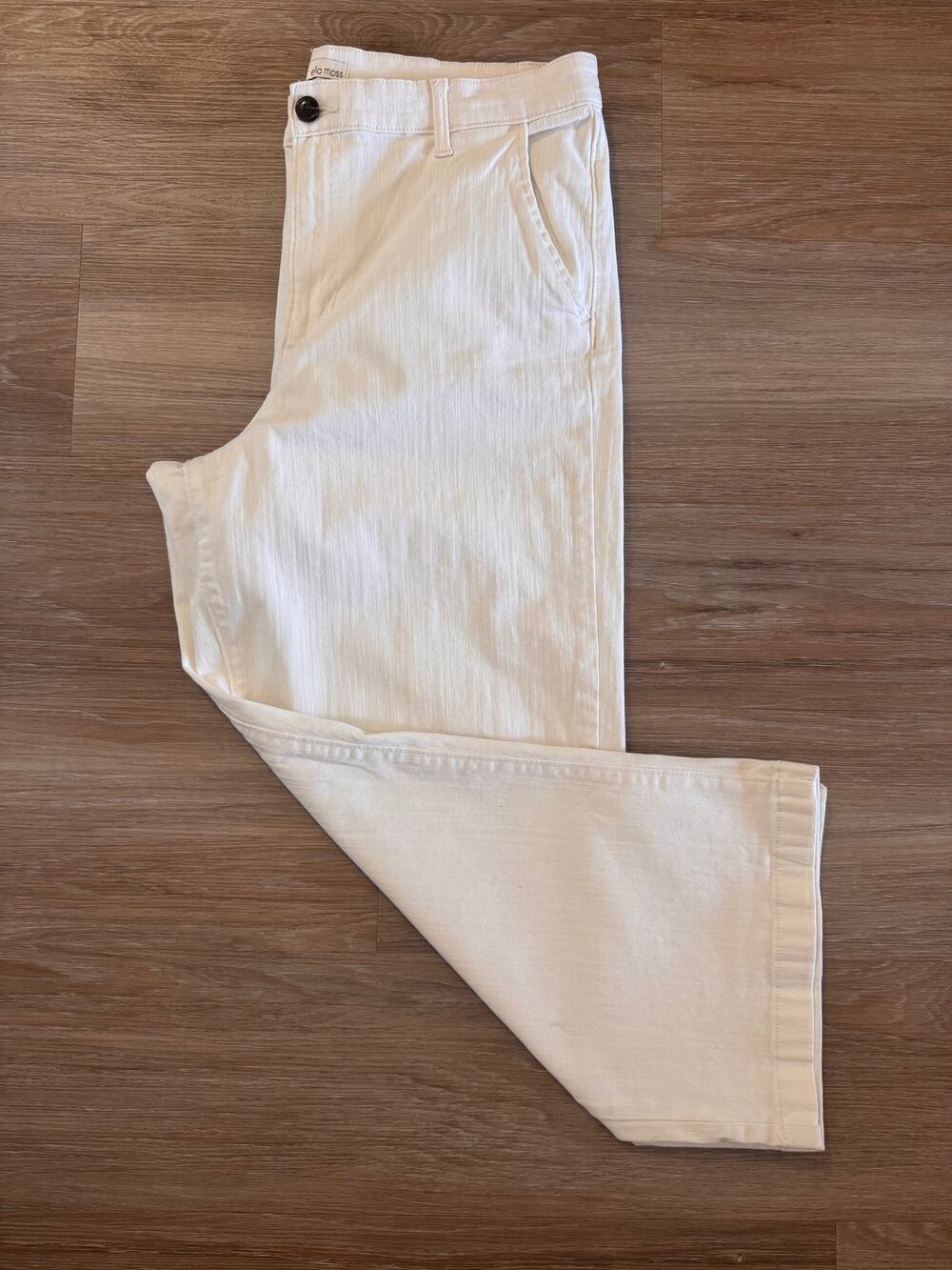 Ella Moss | NWT Wide Leg Crop Pants Cream High Rise Size 14